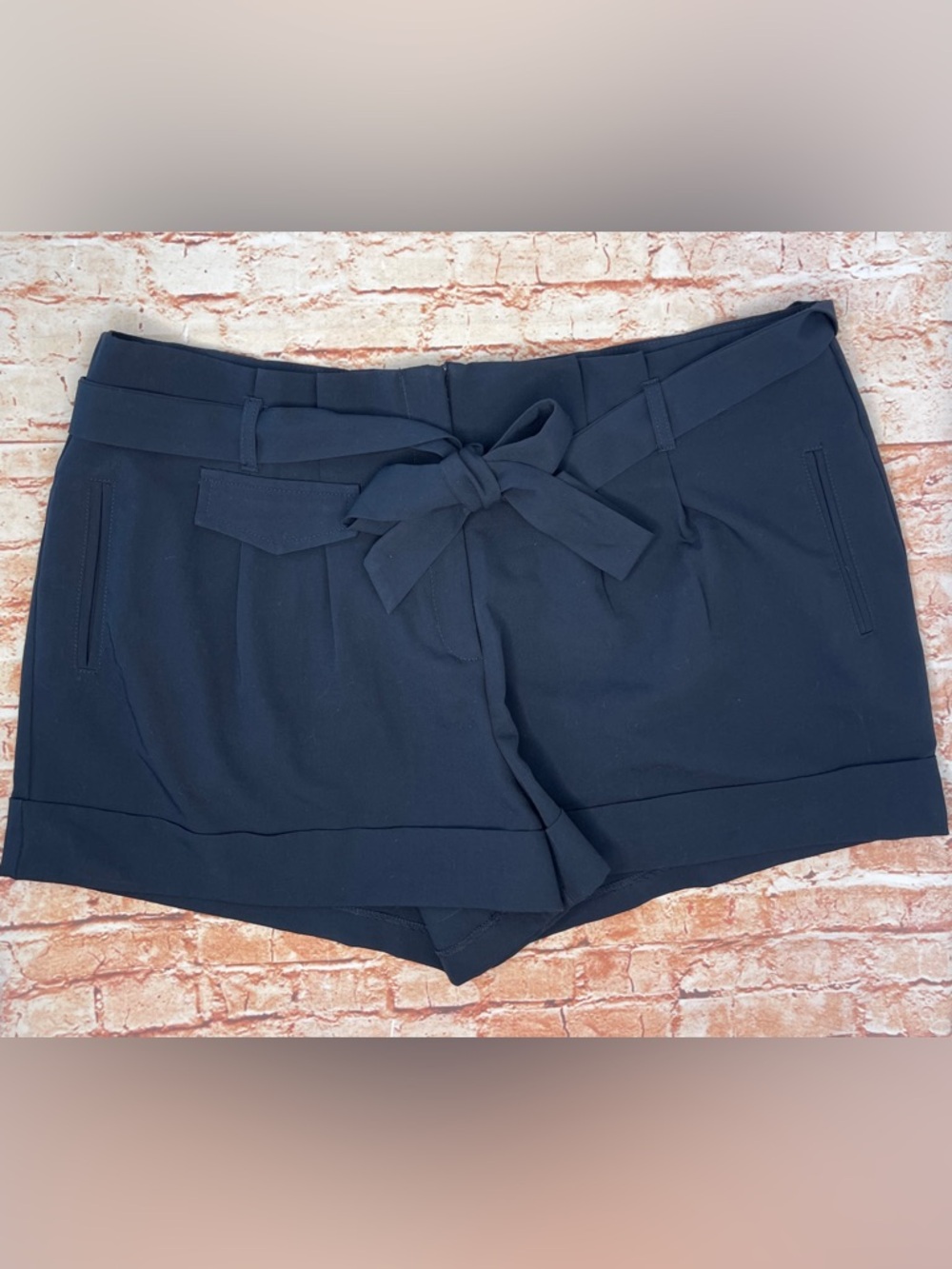 ASOS | Navy Paperbag Style Tie Waist Shorts